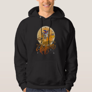 Cat Ride Witch Shotgun Moon Vintage Cat Halloween Hoodie