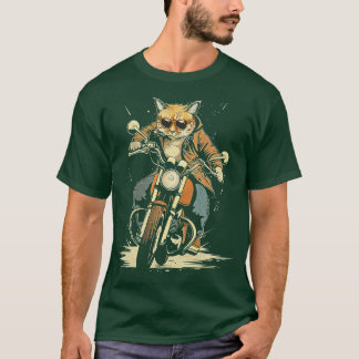 Cat Rides Motorcycle T-Shirt