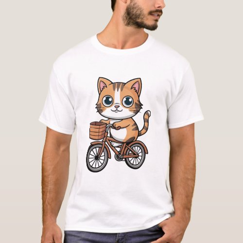 Cat riding a bicycle T_Shirt