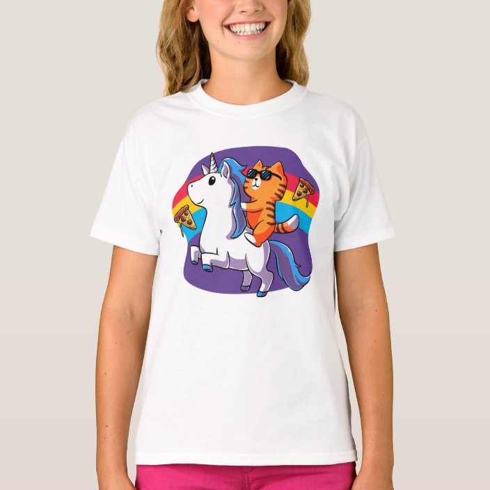 cat riding unicorn shirt