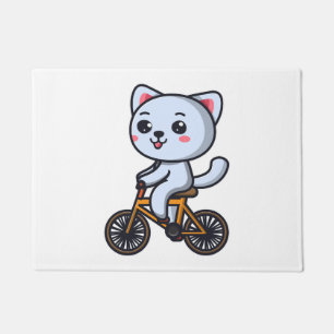 Cat Riding Bicycle Cat design gifts for women Doormat