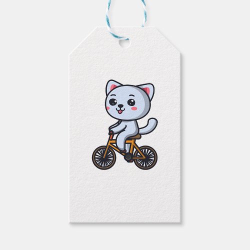 Cat Riding Bicycle Cat design gifts for women Gift Tags