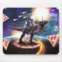 Funy Cute Cat Like a DJ Pizza Galaxy Space Gaming Mouse Pad 