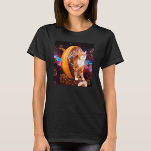 Cat Riding Donut Cute Doughnut Astronaut Galaxy Sp T-Shirt