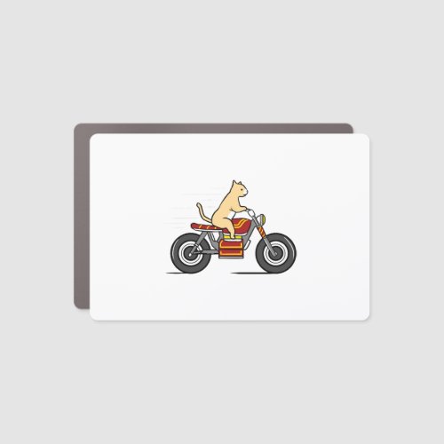 Cat Riding Motorcycle Car Magnet