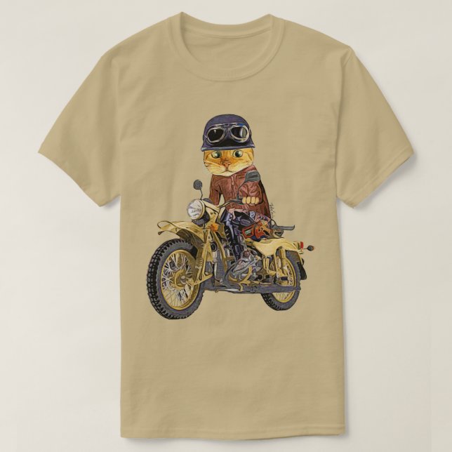 Cat riding motorcycle  T-Shirt (Design Front)