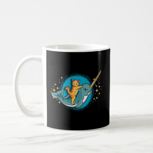 Cat Riding Narwhal Cat T Narwhal Narwhal Coffee Mug