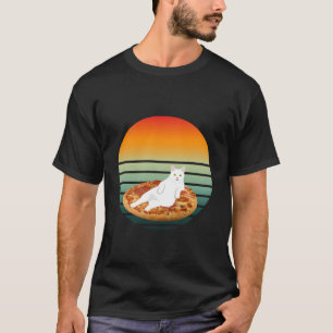 Cat riding pizza retro T-Shirt