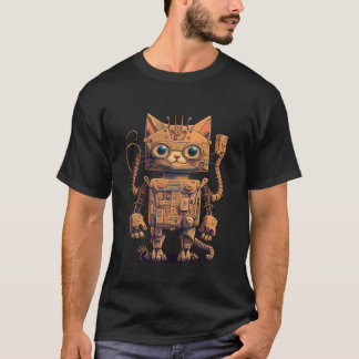 Cat Robot Retro Graphic Tees Men Women Boys Girls