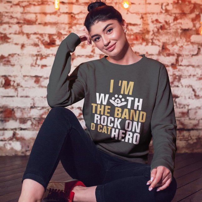 Cat Rock Band Funny Cool Modern Cute Custom Design Sweatshirt (Creator Uploaded)