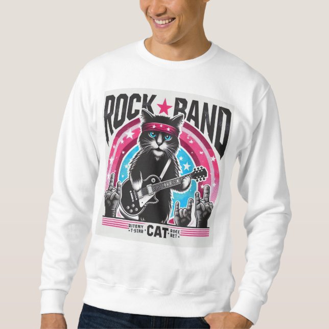 Cat rock band sweatshirt (Front)