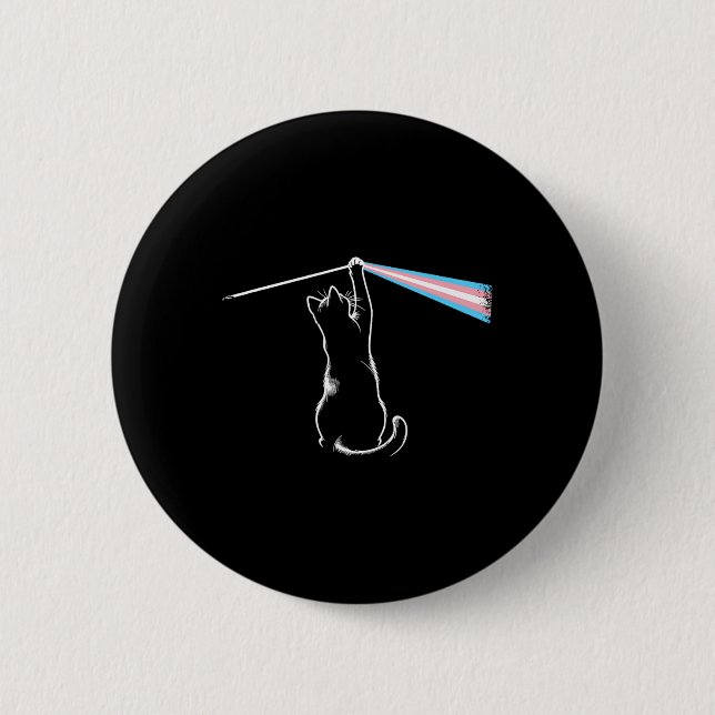 Cat Rock Music Trans Pride Lgbt Transgender Cat Lo Button (Front)