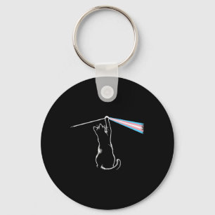 Cat Rock Music Trans Pride Lgbt Transgender Cat Lo Keychain