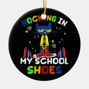 Cat Rocking In My School Shoes Back To School Cat Ceramic Ornament