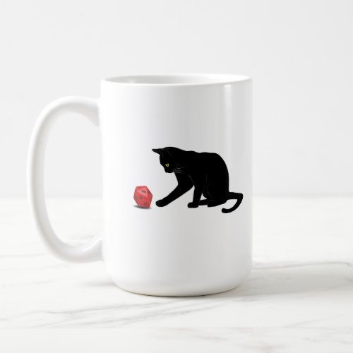 Cat Rolling Dice RPG Role Playing Games Coffee Mug