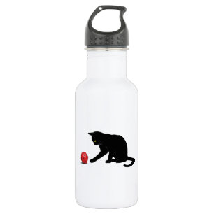 Cat Rolling Dice RPG Role Playing Games Gaming Lov Stainless Steel Water Bottle