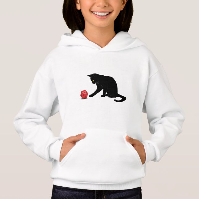 Cat Rolling Dice RPG Role Playing Games Hoodie (Front)