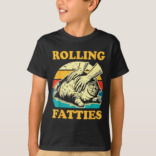 Cat Rolling Fatties Funny For Men Women  T-Shirt (Front)