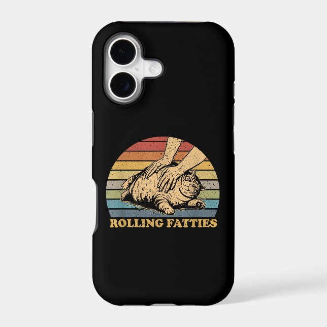 Cat Rolling Fatties Funny Iphone Case (Back)