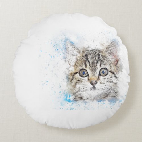 Cat Round Pillow