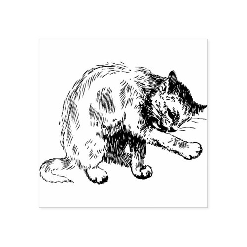 Cat  Rubber Stamp 