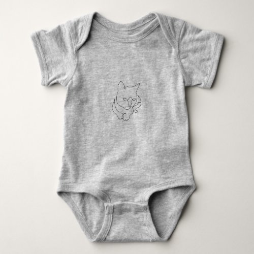 Cat rude mood drawing baby bodysuit