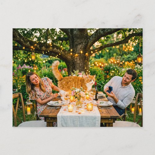 Cat Ruins Marriage Proposal Postcard