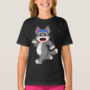 Cat Runner Running Sports T-Shirt