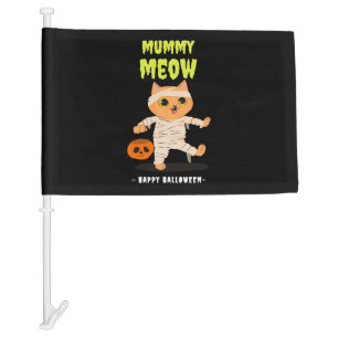 cat`s halloween car flag