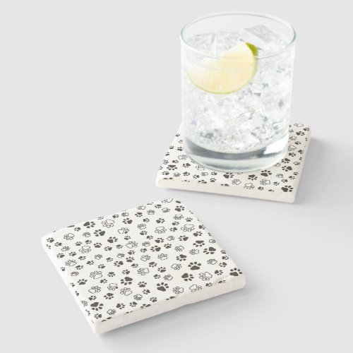 Cats Paws Repeated Pattern Stone Coaster