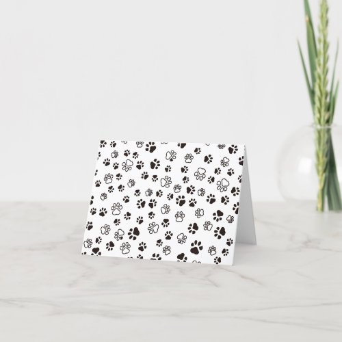 Cats Paws Repeated Pattern Thank You Card