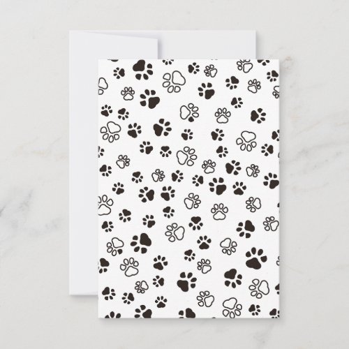 Cats Paws Repeated Pattern Thank You Card