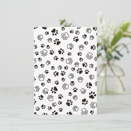 Cats Paws Repeated Pattern Thank You Card