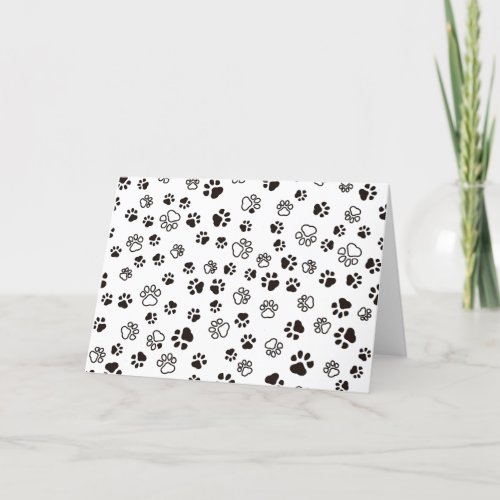 Cats Paws Repeated Pattern Thank You Card