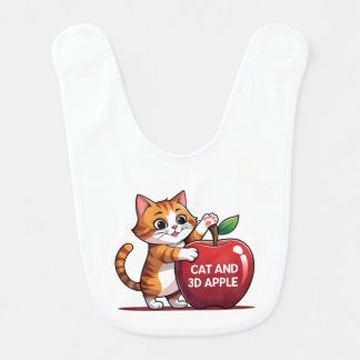 Cat’s Snack Time – Cute Cartoon Cat Baby Bib Desig