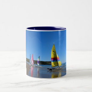 CAT SAILING BOATS IN WALES Two-Tone COFFEE MUG