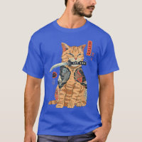 Cat Samurai  Japanese Samurai Ninja Cat Kawaii Tat T-Shirt