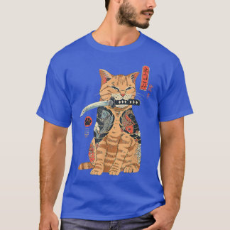 Cat Samurai  Japanese Samurai Ninja Cat Kawaii Tat T-Shirt