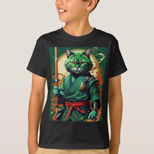 Cat Samurai T_Shirt