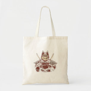Cat Samurai Warrior Japanese Tote Bag