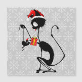 Cat Santa and Mouse with Christmas Gift (Front)