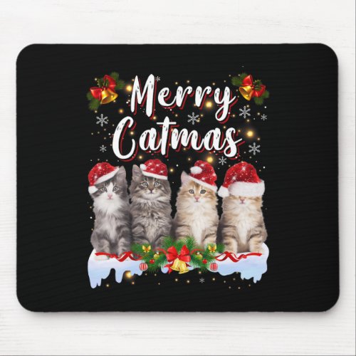 Cat santa christmas family matching merry catmas p mouse pad
