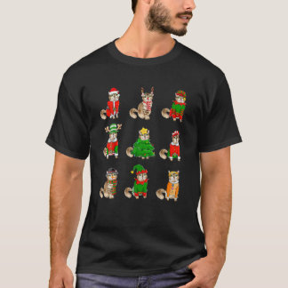 Cat Santa Claus Elf Reindeer Xmas Tree Gingerbread T-Shirt