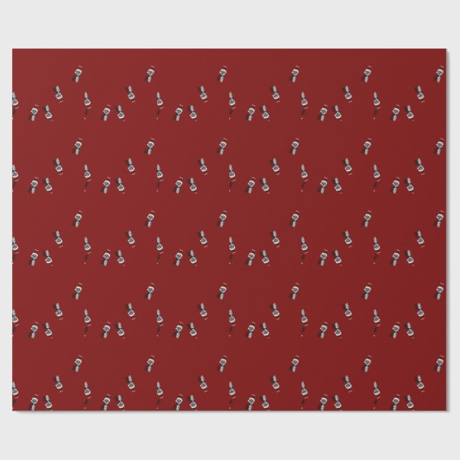 Cat Santa Claws Christmas Maureen Girard Blue Eye  Wrapping Paper (Flat)