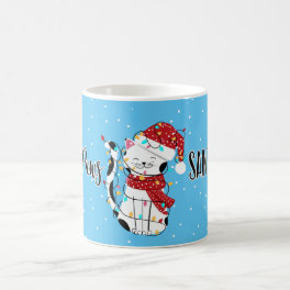 cat santa claws paws cat-mas funny joke christmas coffee mug