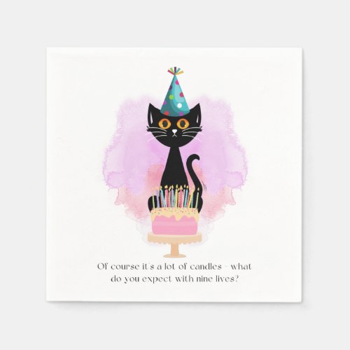 Cat  Sarcastic Party Hat Cat Funny Birthday Napkins
