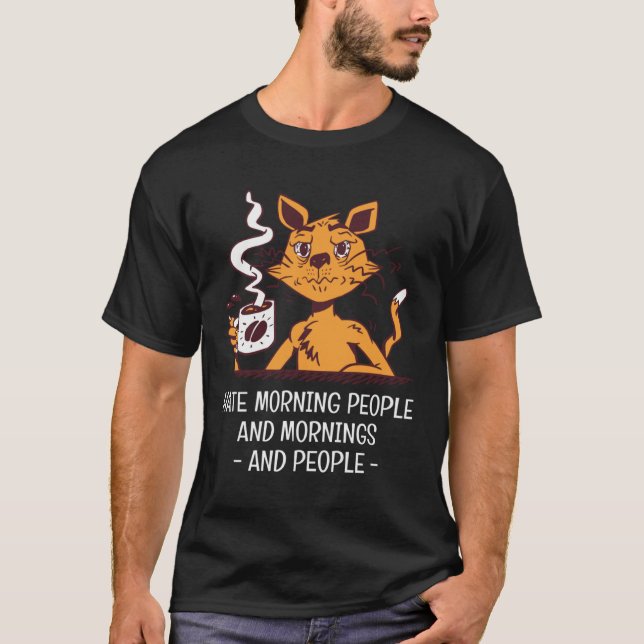 Cat Saying Coffee Espresso Coffee Bean Men Women T-Shirt (Front)