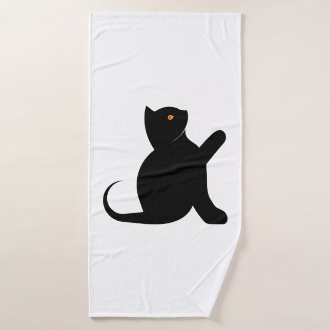 Cat Saying Hello Bath Towel (Bath Towel)