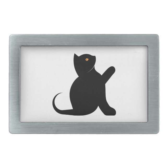 Cat Saying Hello Belt Buckle (Front)