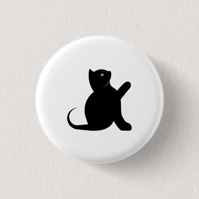 Cat Saying Hello Button (Front)